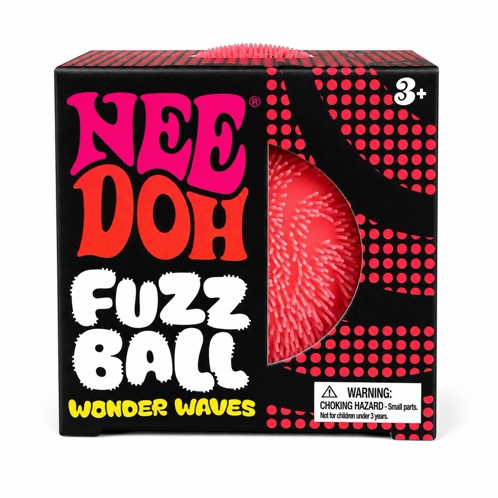 NeeDoh Fuzz Ball Wonder Waves Squishy Stress Ball ORANGE - Authentic